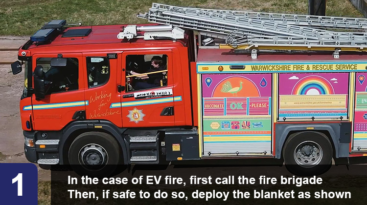 Electric vehicle fire blanket deployment